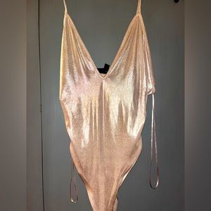 Womens gold shimmer bodysuit